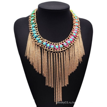 Мода ожерелья 2015 золотых цепей кисточкой ожерелье этнических ожерелье